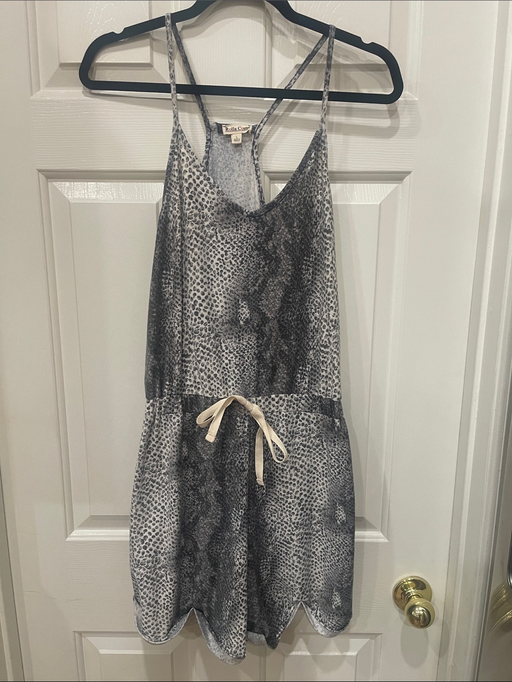 Gray Snake Print Sleeveless Romper S:L